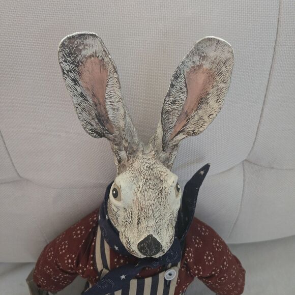 EFY Rabbit Easter Bunny FOLK Country Primitive NWT Shelf Sitting Sam 22" USA - Picture 2 of 12